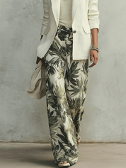 Effortless Chic Linen Tailored Single-Button White Blazer