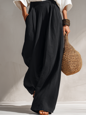 Minimal Bohemian Oversized Blouse & Draped Harem Pants Set