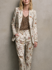 Eclectic Chic Floral Blazer & Straight Leg Pants Set