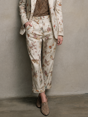 Eclectic Chic Floral Blazer & Straight Leg Pants Set