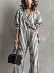Bohemian Gray Striped Suit