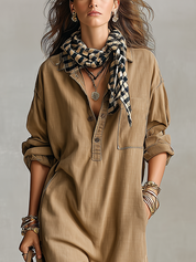 Bohemian Khaki Harem Jumpsuit
