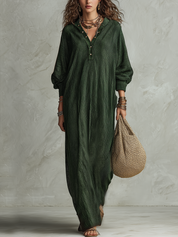Bohemian Emerald Textured Long Dress