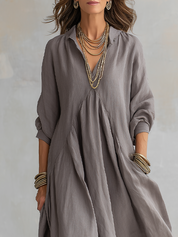 Bohemian Gray Linen Dress