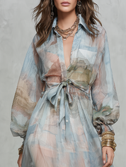 Baroque Blue Floral Maxi Dress