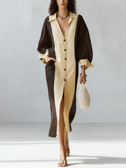 Bohemian Brown Textured Dress