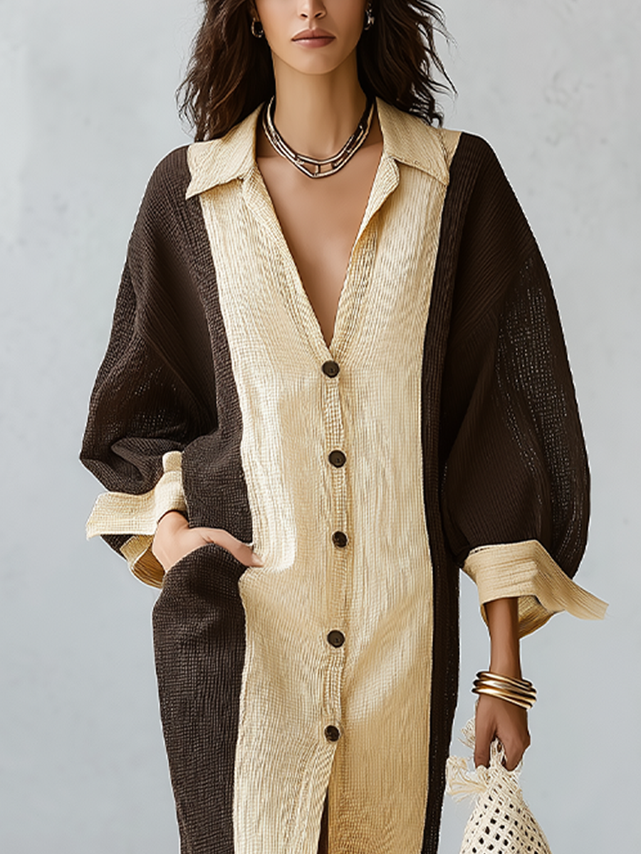 Bohemian Brown Textured Dress