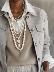 Effortless Chic Linen Blend Oversized-Fit Dove Grey Casual Jacket