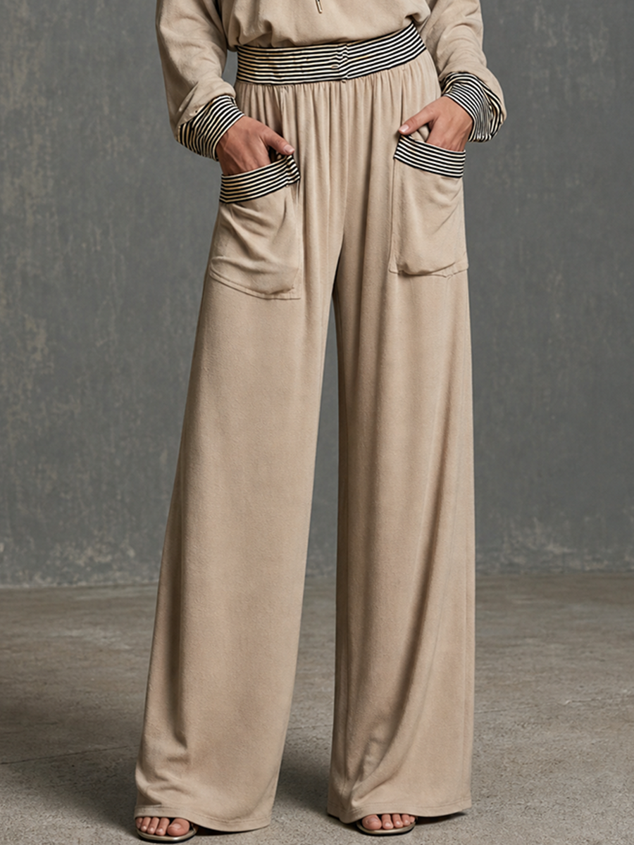Modern Boho Pocket Detail Two-Piece Pants Set