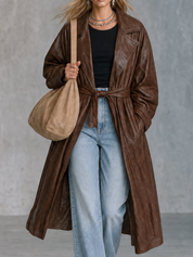 Urban Chic Oversized Faux Leather Duster Coat