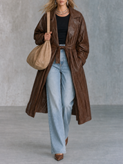 Urban Chic Oversized Faux Leather Duster Coat
