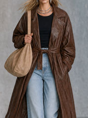 Urban Chic Oversized Faux Leather Duster Coat