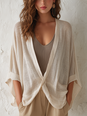 Soft Ivory Open Front Cardigan