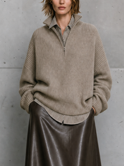 Urban Minimal Layered-Look Sweater Top