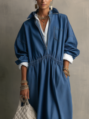 Bohemian Denim Shirt Dress