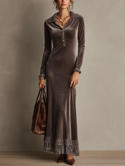 Elegant Chocolate Brown Maxi Dress