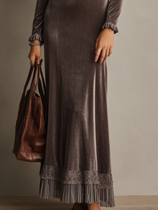 Elegant Chocolate Brown Maxi Dress