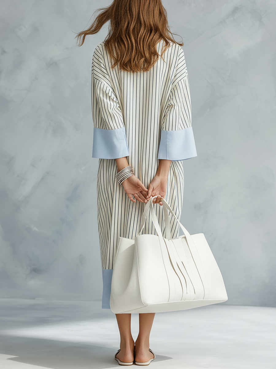 Effortless Striped Midi Dress