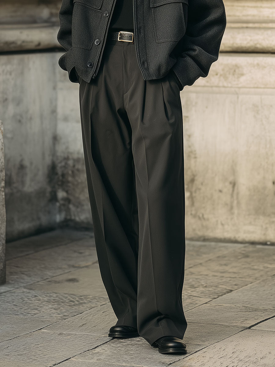 Minimalist Commuting Wide-leg Suit Pants