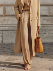 Extremely Simple Double-breasted Suit Coat With Shoulder Pads
