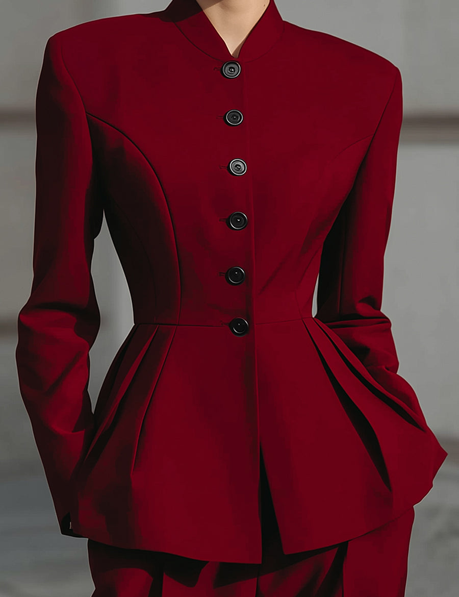 Minimalist Deconstructed Slim Fit Jacket With Pinch Waist