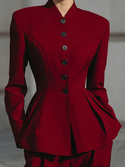 Minimalist Deconstructed Slim Fit Jacket With Pinch Waist