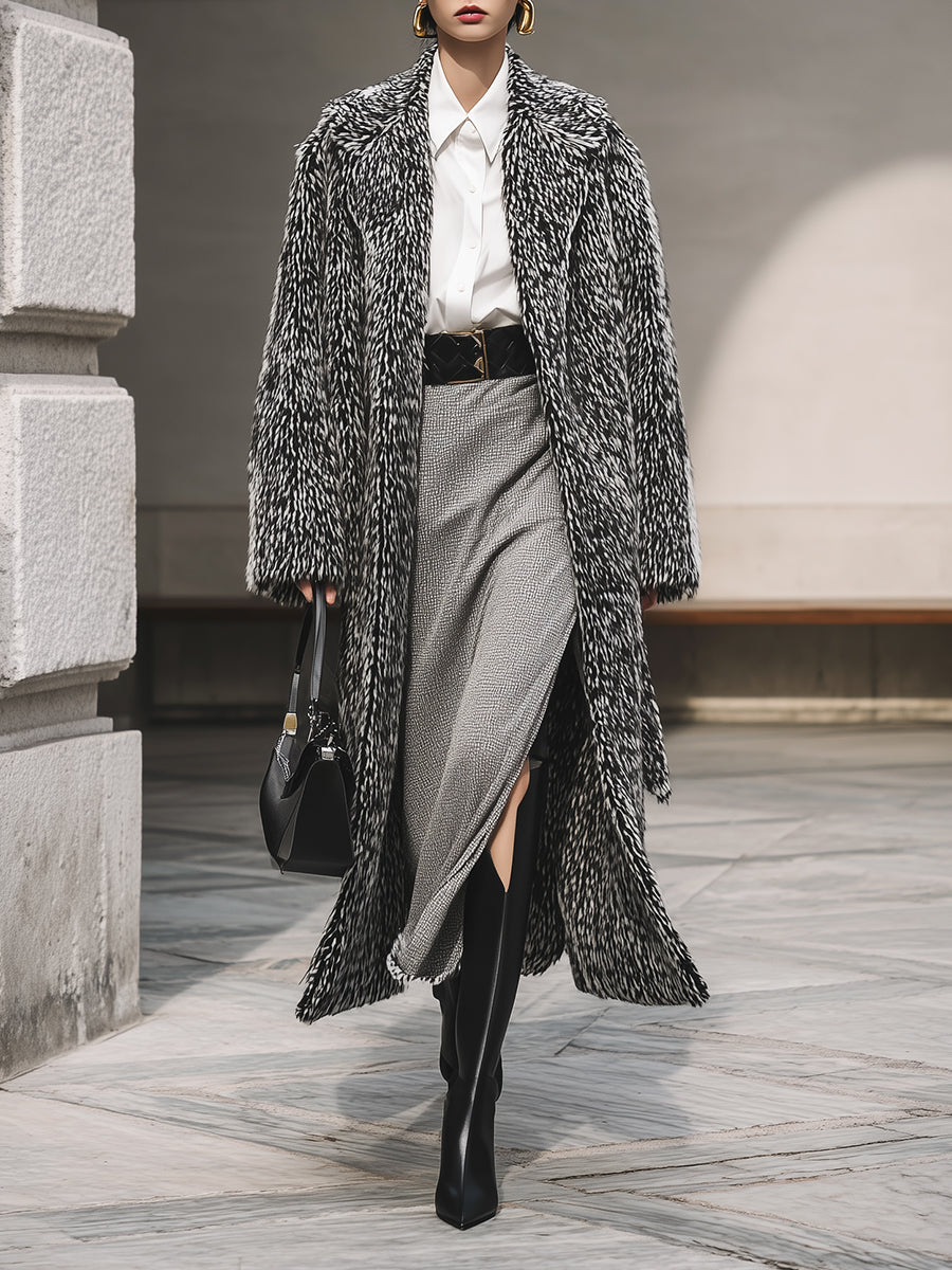 Old Money Minimalist Wool Mid-length Power Dressing Coat