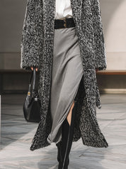 Old Money Minimalist Wool Mid-length Power Dressing Coat