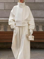 90s Minimalism Revival Oversized Waist Pinch Pleated Wide Leg Pants