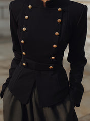 Retro Old Money Double Breasted Waisted Jacket