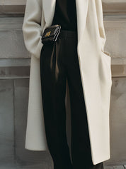 Minimalist Dropped Shoulder Tweed Dropped Shoulder Oversized Coat