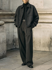 Minimalist Commuting Wide-leg Suit Pants