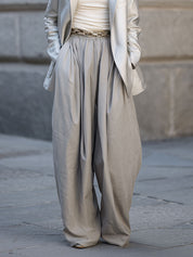 Minimalist Oversized Pinch Pleated Radish Pants
