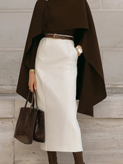 Stylish Back Slit Cotton Pencil Midi Dress With Belt