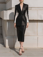 Quiet Luxury Eco-friendly Leather & Lace Two-Piece Set