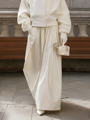 90s Minimalism Revival Turtleneck Oversized Jacket With Dropped Shoulder Sleeves