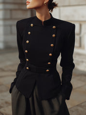 Retro Old Money Double Breasted Waisted Jacket