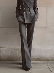 Quiet Luxury Structured Wool Blend Double-Breasted Suit