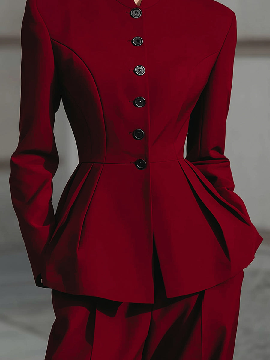 Minimalist Deconstructed Slim Fit Jacket With Pinch Waist