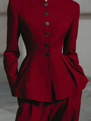 Minimalist Deconstructed Slim Fit Jacket With Pinch Waist