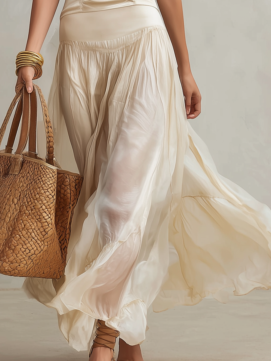 Graceful Ivory Fluid Maxi Set