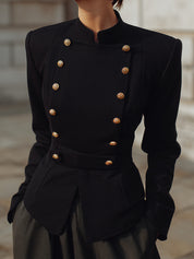Retro Old Money Double Breasted Waisted Jacket