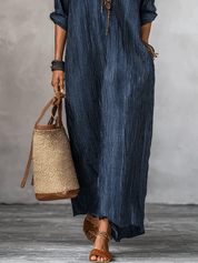 Nomadic Indigo Loose-Fit Maxi Dress